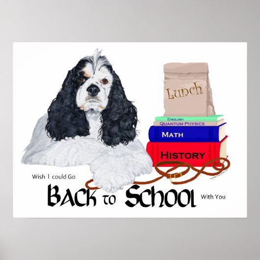 Poster American Cocker Spaniel Retour à l'école (Devant)
