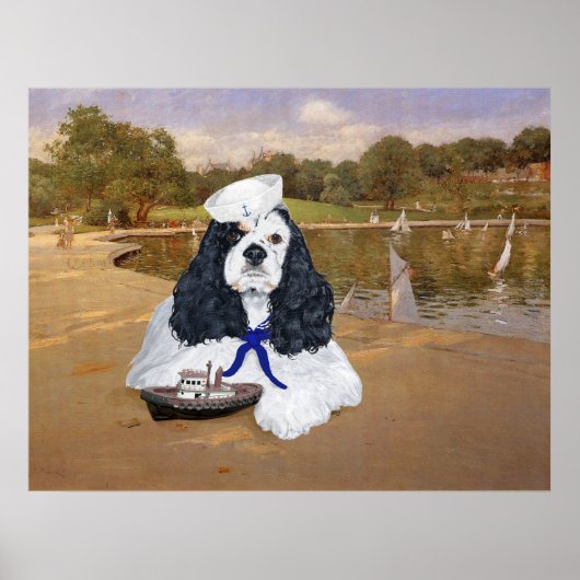 Poster American Cocker Spaniel Sailor (Devant)