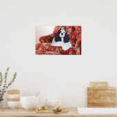 Poster American Cocker Spaniel sur Chaise Rouge (Cuisine)