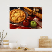 Poster American Cultural Icons Apple Pie Baseball & Drape (Cuisine)