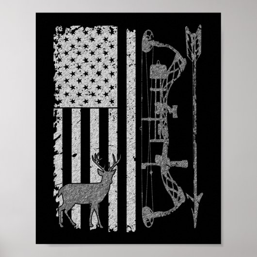 Poster American Deer Hunting Bow Hunter Flag Accessories (Devant)