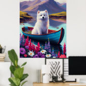 Poster American Eskimo Dog on Paddle : Une aventure Pitto (Bureau à domicile)