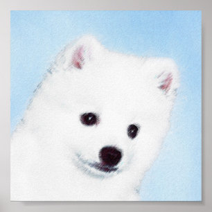 Poster American Eskimo Dog Painting - Original Dog Art