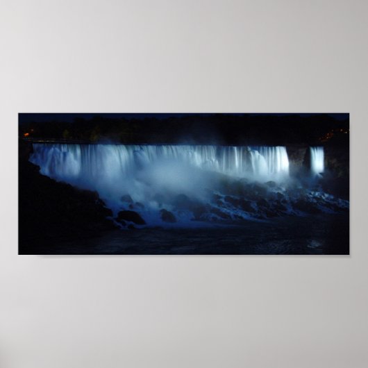 Poster American Falls Night Panoramic 6x14 (Devant)