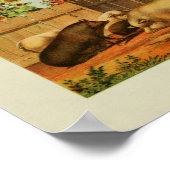 Poster American Farmer Vintage Pigs à imprimer Poulets (Coin)