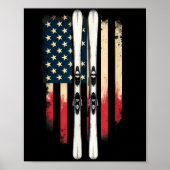Poster American Flag Alpine Skiing Skier _1 (Devant)