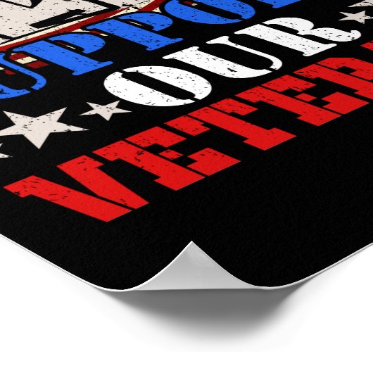 Poster American Flag Appuyer nos anciens combattants (Coin)