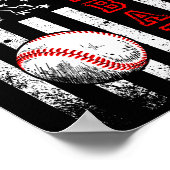 Poster American Flag Baseball Team Vintage Funny (Coin)