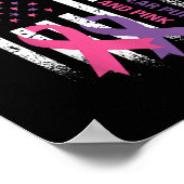 Poster American Flag Cancer du sein et violence domestiqu (Coin)