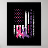 Poster American Flag Cancer du sein et violence domestiqu (Devant)