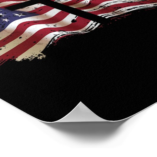 Poster American Flag Cross For Patriotic Usa Christians G (Coin)
