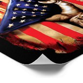 Poster American Flag Cross Jesus Héritage Christian (Coin)