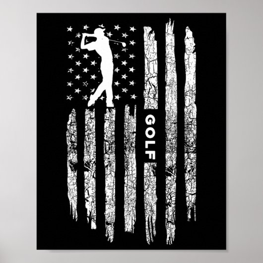 Poster American Flag Golf Clothing - Golfer Vintage Golf (Devant)
