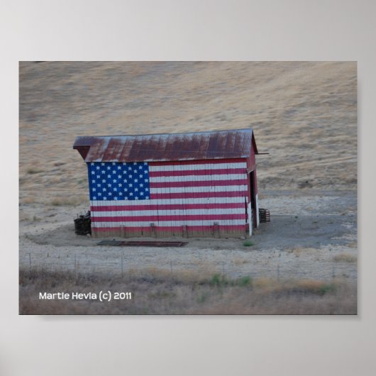 Poster American Flag Grange par Martie Hevia - Photo Impr (Devant)