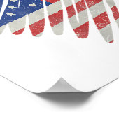 Poster American Flag Heart Rouge Blanc Bleu bleu mignon 4 (Coin)