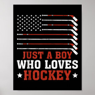 Poster American Flag Hockey Lover Boys Son Enfants Juste