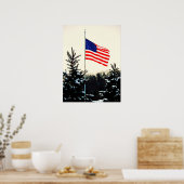Poster American Flag in Snow (Cuisine)
