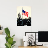 Poster American Flag in Snow (Bureau à domicile)