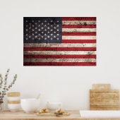 Poster American Flag on old Wood Grain (Cuisine)