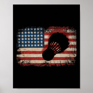 Poster American Flag Volant de badminton Art Sports 2