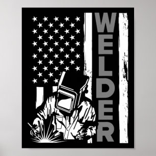 Poster American Flag Welder Funny Usa 4 juillet Welding
