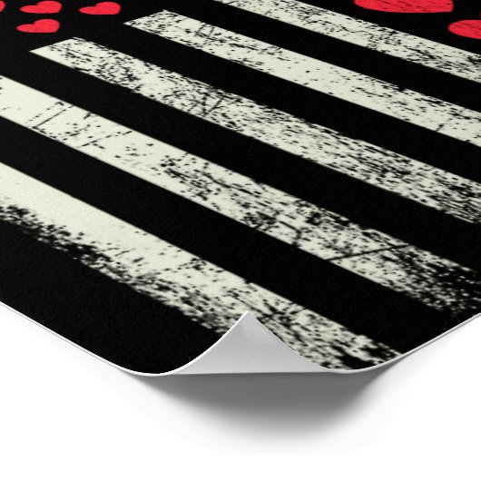 Poster American Flag With Hearts Valentine S Day (Coin)