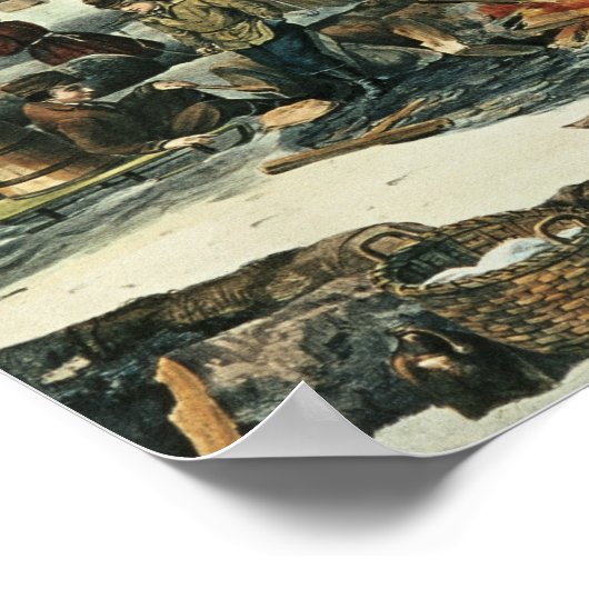 Poster American Forest Scene - Maple Sugaring, 1856 (Coin)