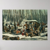 Poster American Forest Scene - Maple Sugaring, 1856 (Devant)