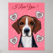 Poster American Foxhound (Devant)