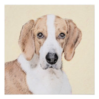 American Foxhound Painting - Joli art original chi