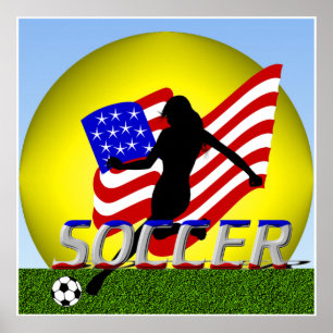 Poster American Girl Lady Soccer