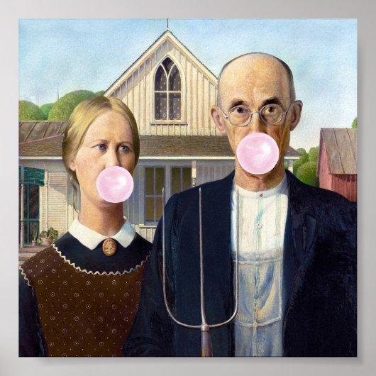 Poster American Gothic de Grant Wood (Devant)