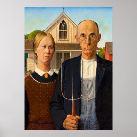 Poster American Gothic de Grant Wood (Devant)