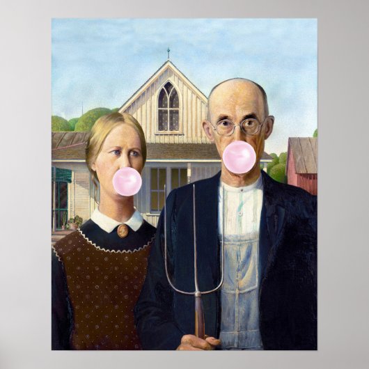 Poster American Gothic Grant Wood   (Devant)