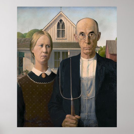 Poster American Gothic : Vie rurale pauvre paysan (Devant)