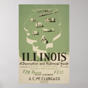 Poster American Guide Series Volume On Illinois.