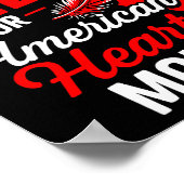 Poster American Heart Disease Awareness Month Ribbon Red  (Coin)