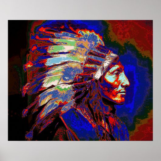 Poster American Indian Chief Graphic (Devant)