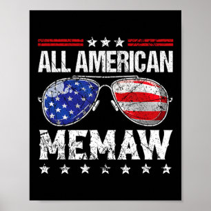 Poster American Memaw 4 juillet Family Matching Sungles