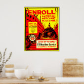 Poster American Merchant Marine - Inscrivez-vous aujourd' (Cuisine)
