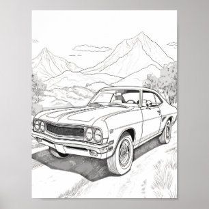 Poster American Muscar Coloration adulte