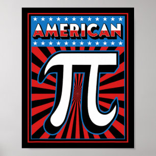 Poster American Pi Patriotique Usa Drapeau tarte Lover Fu