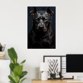 Poster American Pitbull Terrier Black Metal Art (Bureau à domicile)