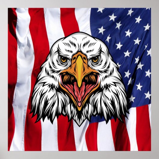 Poster "American Pride : Aigle majestueux avec patriotiqu (Devant)