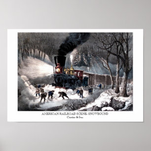 Poster - AMERICAN RAILROAD SCENE : SNOWBOUND