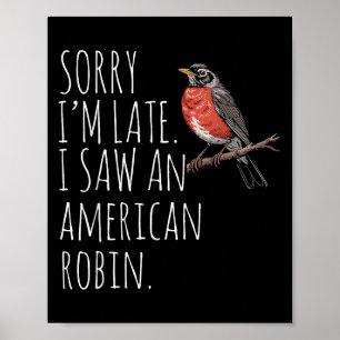 Poster American Robin Oiseau à observer Amour drôle Sarca