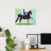 Poster American Saddlebred Exhuberge Horse Portrait (Bureau à domicile)