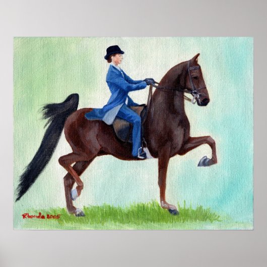 Poster American Saddlebred Exhuberge Horse Portrait (Devant)