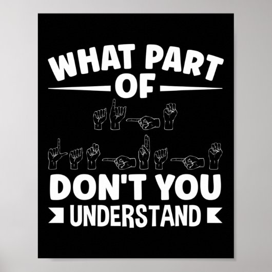 Poster American Sing Language ASL Enseignant ASL Alphabet (Devant)