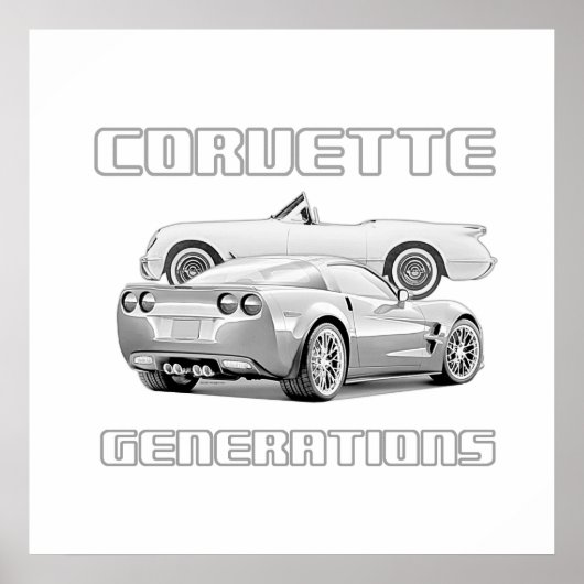 Poster American Sports Car Icon (Devant)